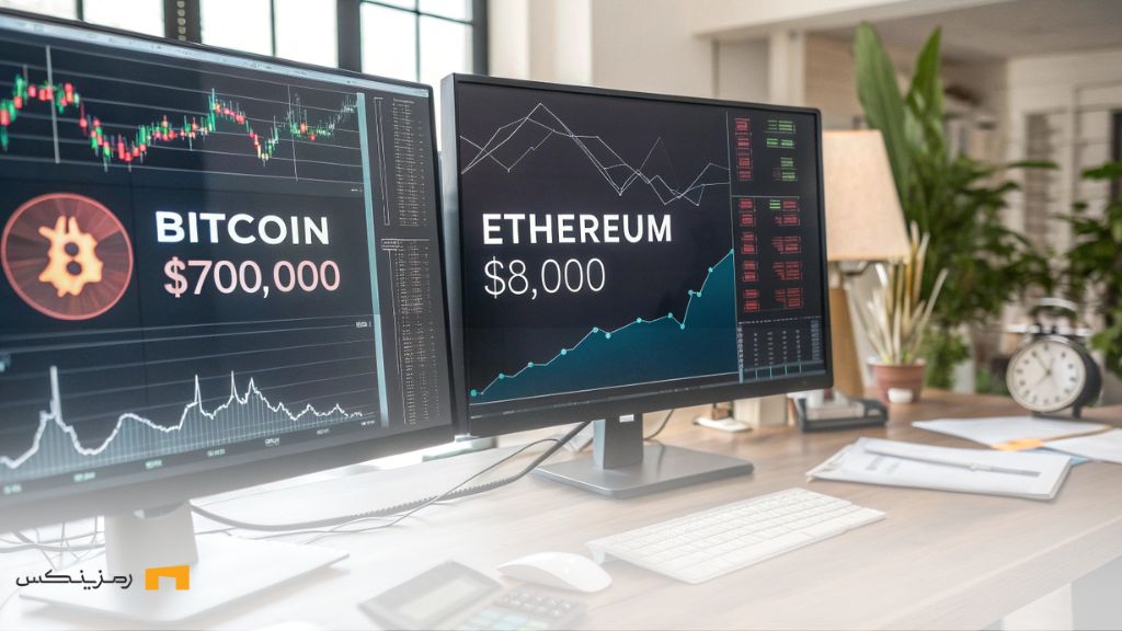 قیمت بیت کوین ۷۰۰ هزار دلار و اتریوم ۸ هزار دلار