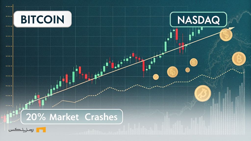 هشدار سقوط؟ همبستگی بیت کوین و نزدک به سطح خطرناکی رسید